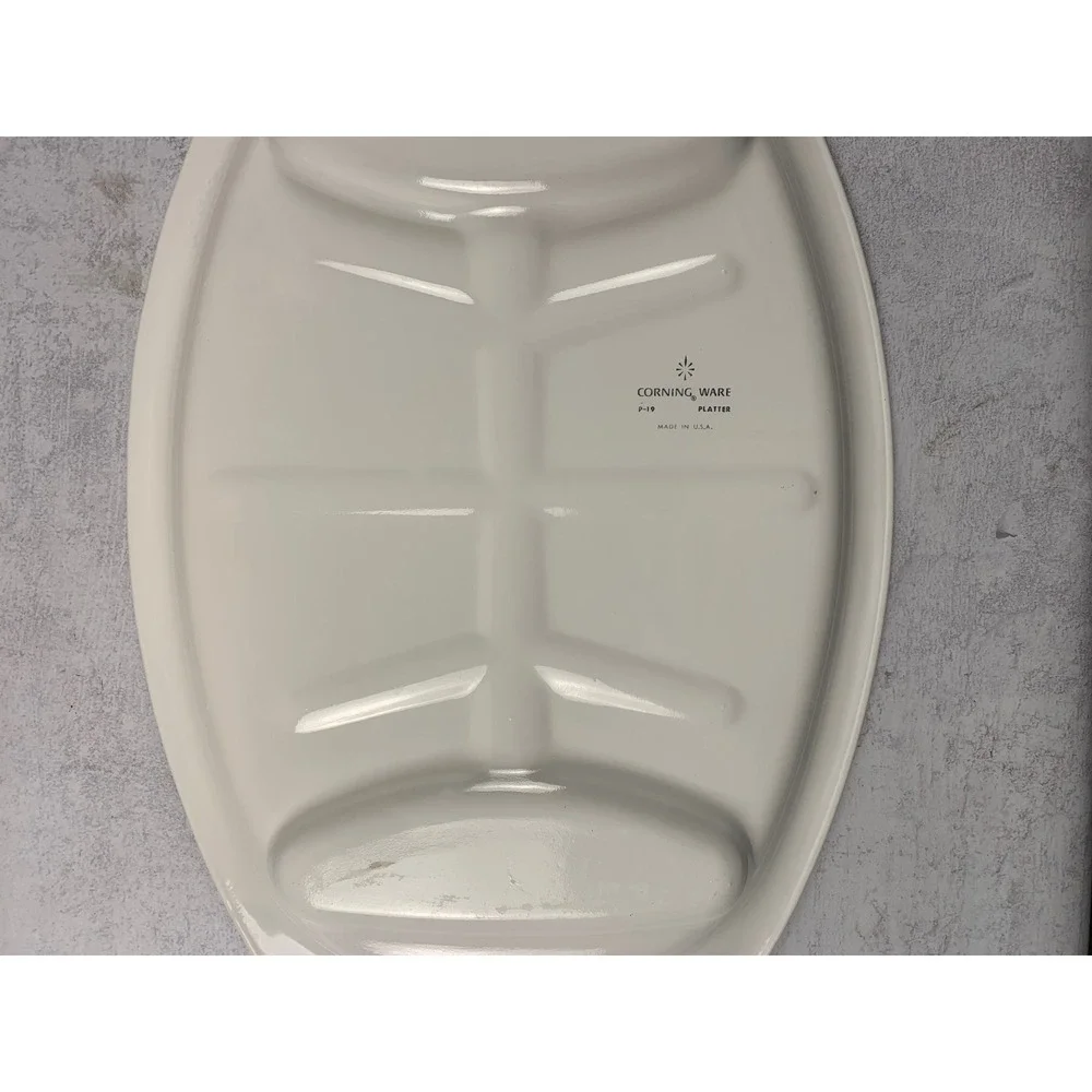 Corning Ware P-19 Cornflower Blue Meat Platter‎ Oval Made in USA